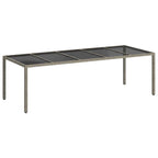 Gartentisch Grau 250 x 100 x 75 cm Poly-Rattan