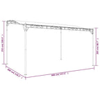 Markise Creme 4x3 m 180 g/m² Stoff und Stahl