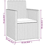 Gartensessel mit Kissen Grau Poly Rattan