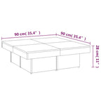 Couchtisch Räuchereiche 90x90x28 cm Holzwerkstoff