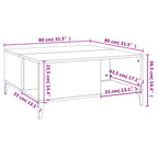 Couchtisch Betongrau 80x80x36,5 cm Holzwerkstoff