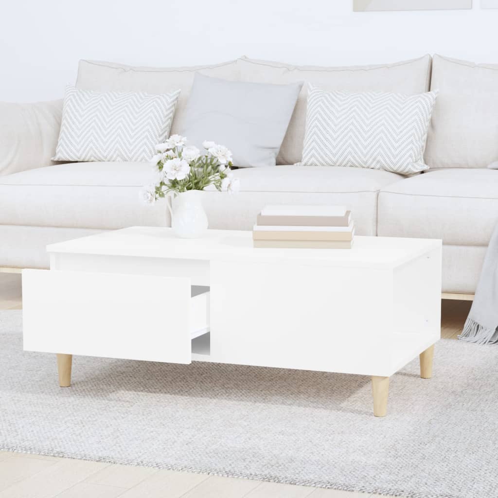 Couchtisch Weiß 90x50x36,5 cm Holzwerkstoff