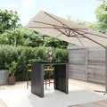 Bartisch mit Glasplatte Schwarz 105x80x110 cm Poly Rattan