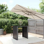 Bartisch mit Glasplatte Schwarz 105x80x110 cm Poly Rattan
