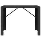 Bartisch mit Glasplatte Schwarz 145x80x110 cm Poly Rattan