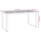 Gartentisch mit Beinen in U-Form 160x80x75 cm Massivholz Akazie