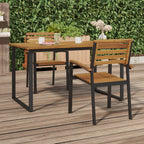 Stapelbare Gartenstühle 2 Stk. Massivholz Akazie und Metall