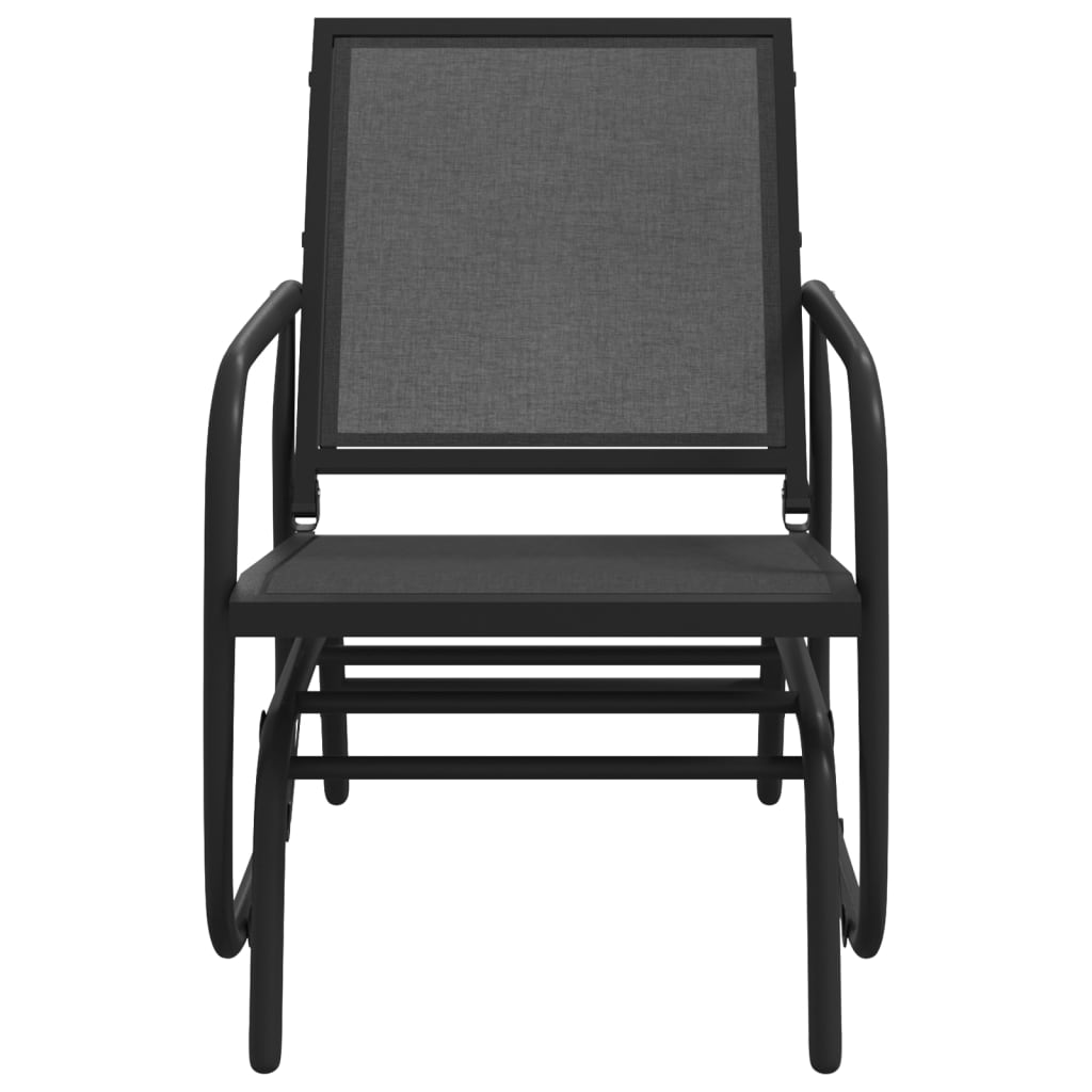 Garten-Schaukelstuhl Schwarz 61x76x87 cm Textilene & Stahl