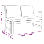 6-tlg. Garten-Essgruppe mit Kissen Massivholz Akazie