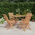 5-tlg. Garten-Essgruppe Massivholz Teak