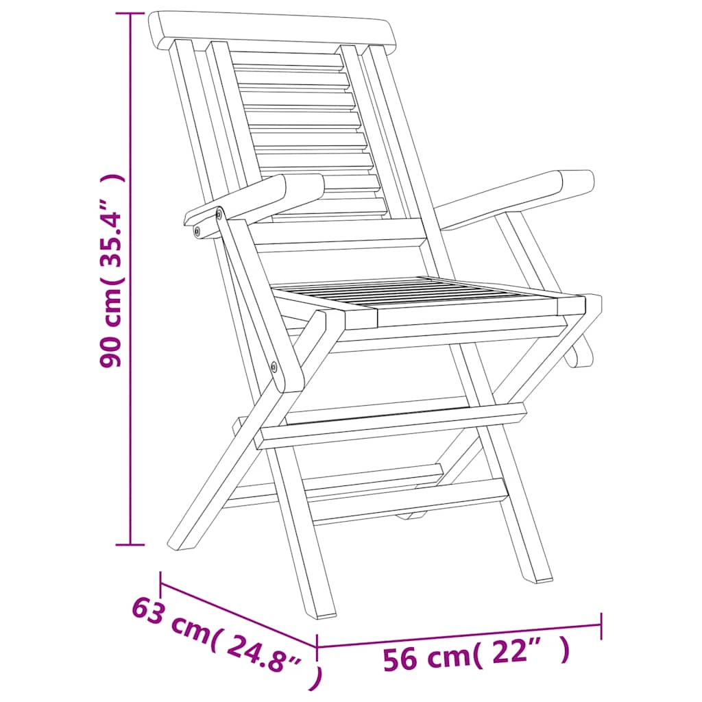 5-tlg. Garten-Essgruppe Massivholz Teak