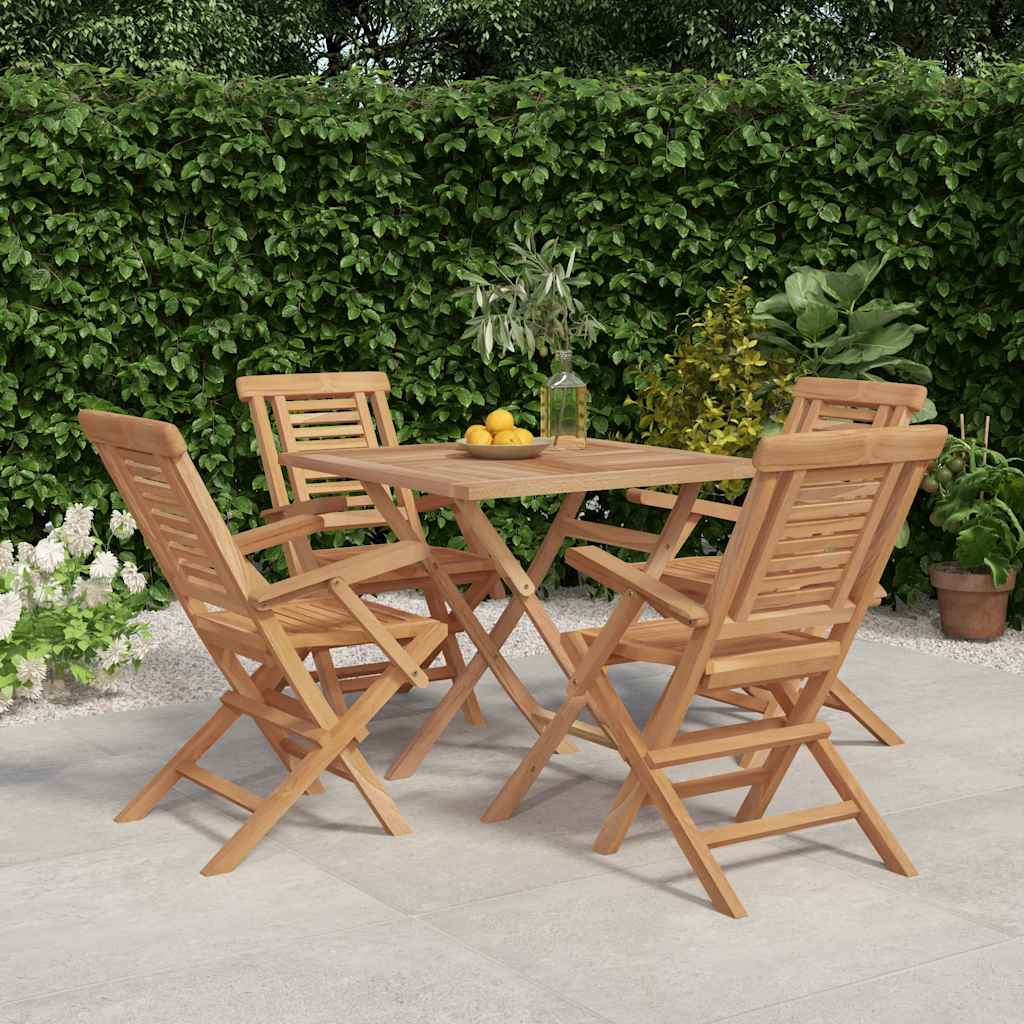 5-tlg. Garten-Essgruppe Massivholz Teak