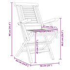 Gartenstühle 8 Stk. Klappbar 56x63x90 cm Massivholz Teak