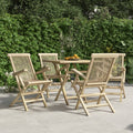 Gartenstühle 4 Stk. Klappbar Grau 56x61x89 cm Massivholz Teak