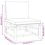 11-tlg. Garten-Lounge-Set mit Kissen Taupe Bambus