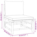 5-tlg. Garten-Lounge-Set mit Grünen Kissen Bambus