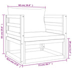 6-tlg. Garten-Lounge-Set mit Hellgrauen Kissen Massivholz
