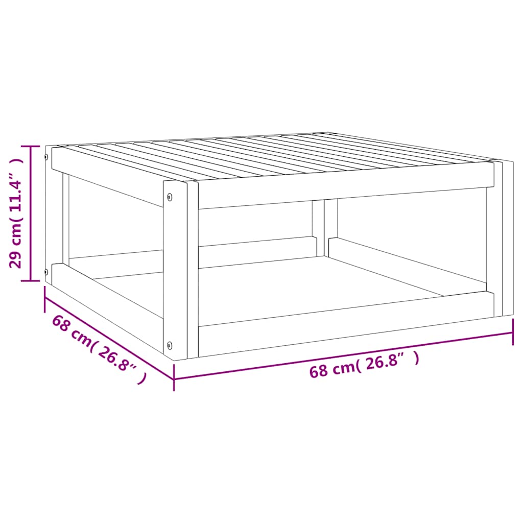 7-tlg. Garten-Lounge-Set mit Hellgrauen Kissen Massivholz