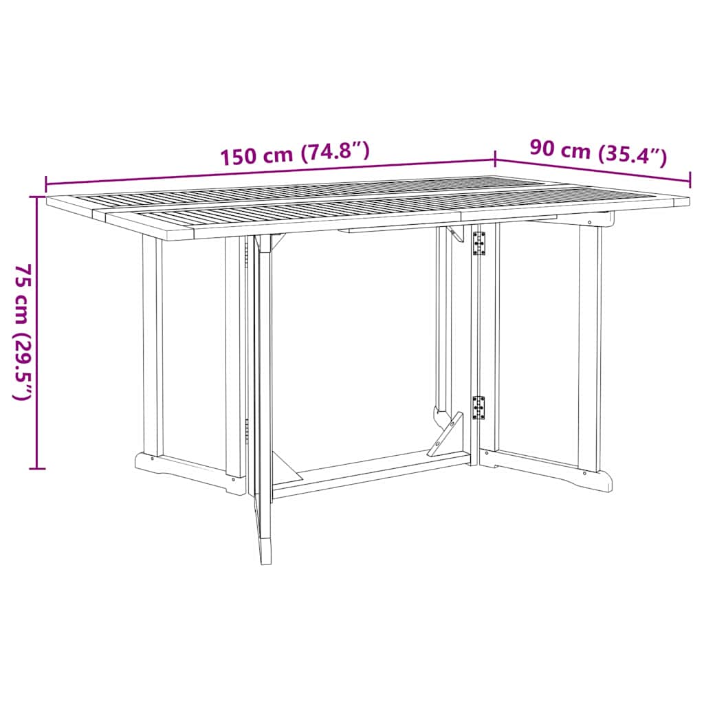 Garten Essgruppe 7 pcs Braun Massivholz Teak