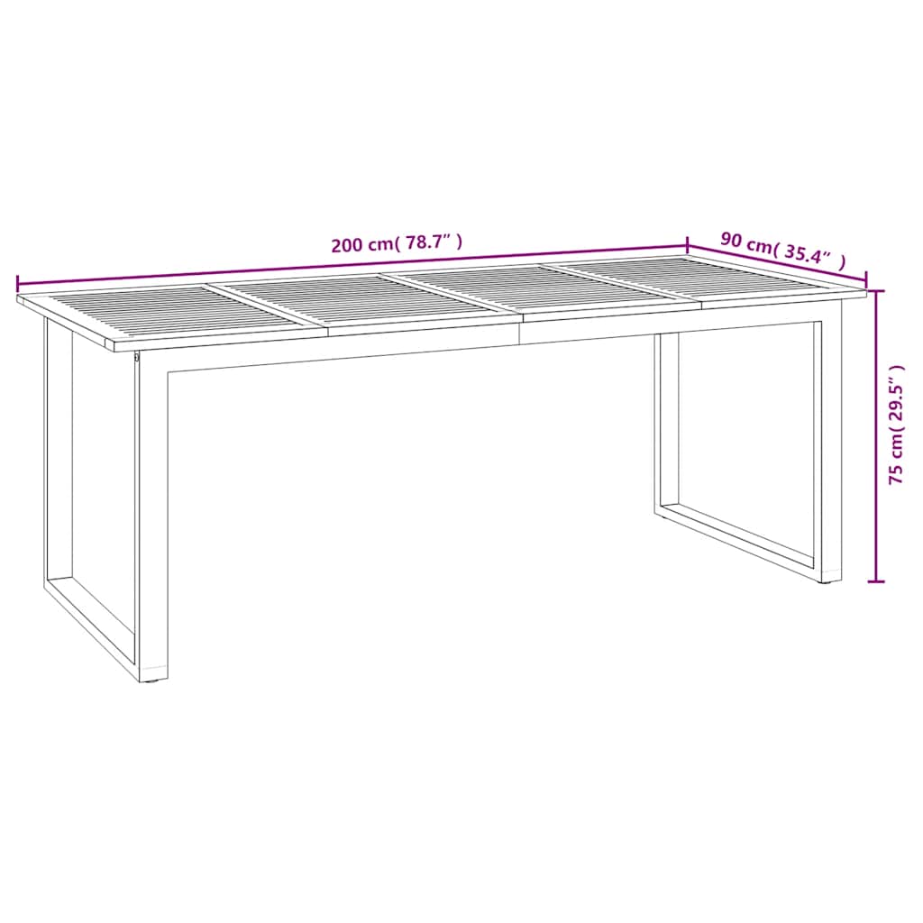 9-tlg. Garten-Essgruppe Massivholz Akazie und Metall