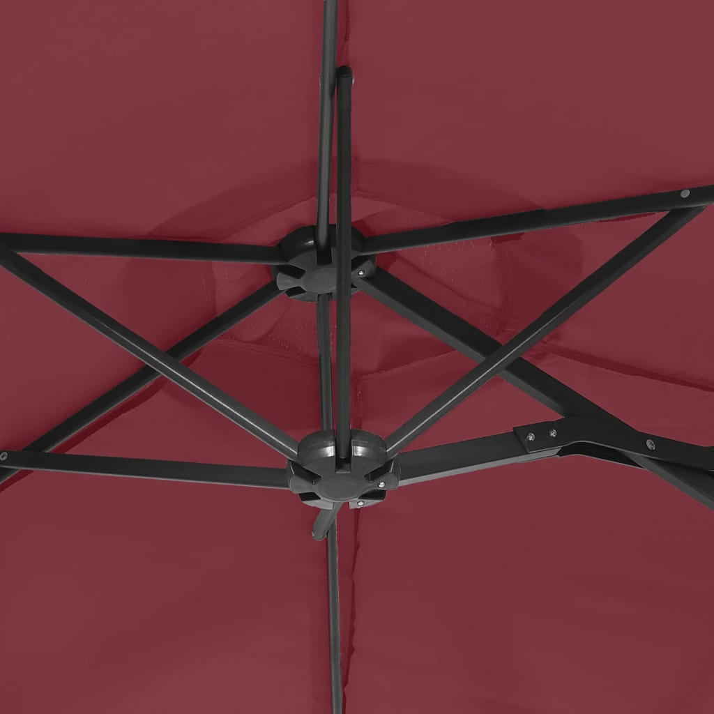 Doppel-Sonnenschirm Bordeauxrot 316x145 cm