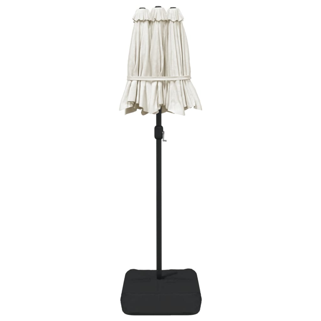 Doppel-Sonnenschirm mit LED-Leuchten 316x145 cm
