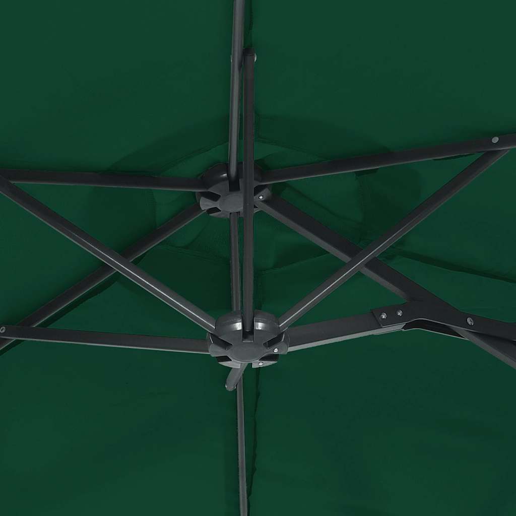 Doppel-Sonnenschirm mit LED-Leuchten 316x145 cm