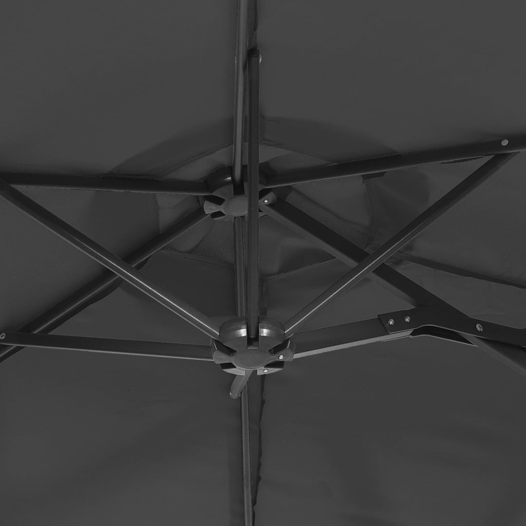 Doppel-Sonnenschirm mit LED-Leuchten 316x145 cm