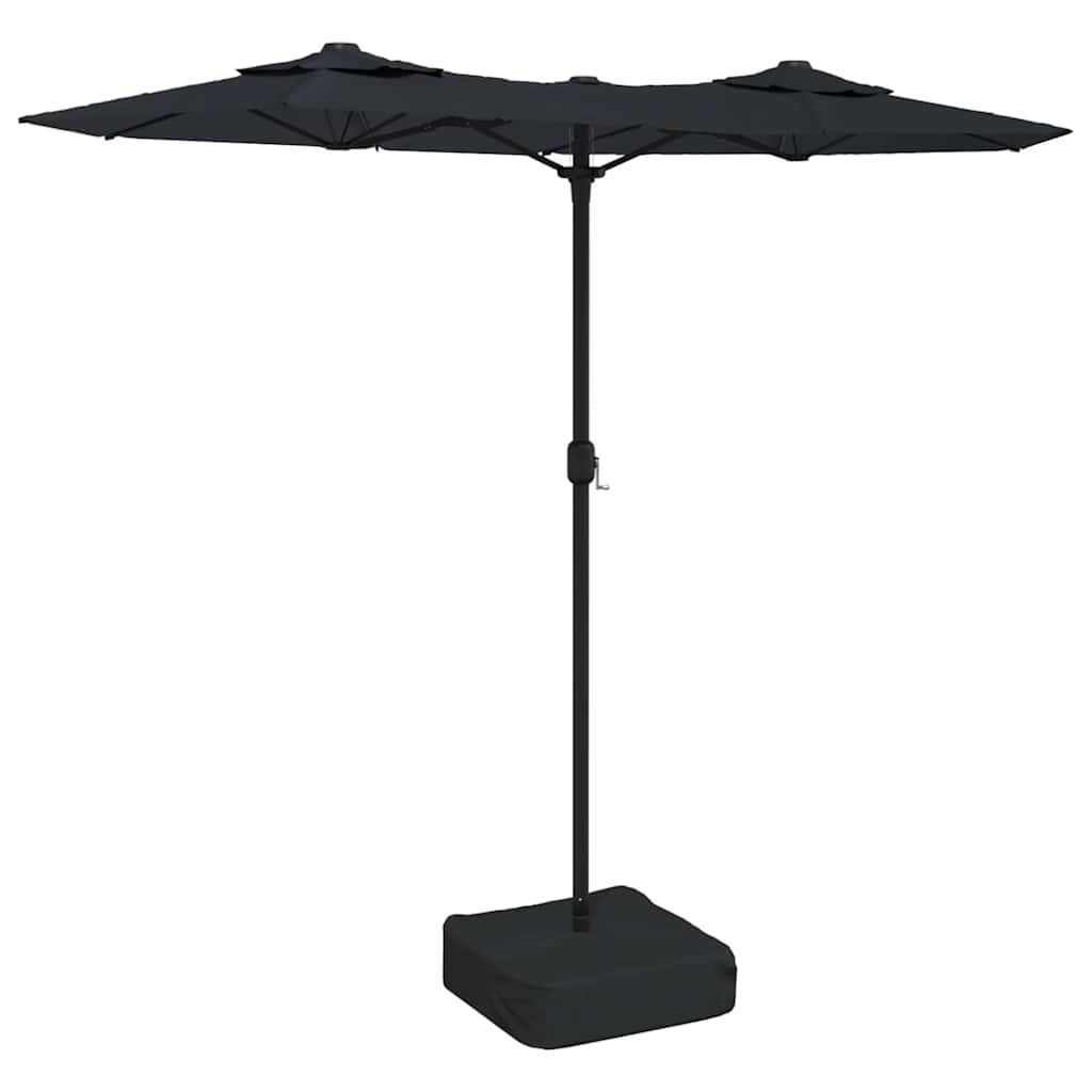 Doppel-Sonnenschirm mit LED-Leuchten 316x145 cm