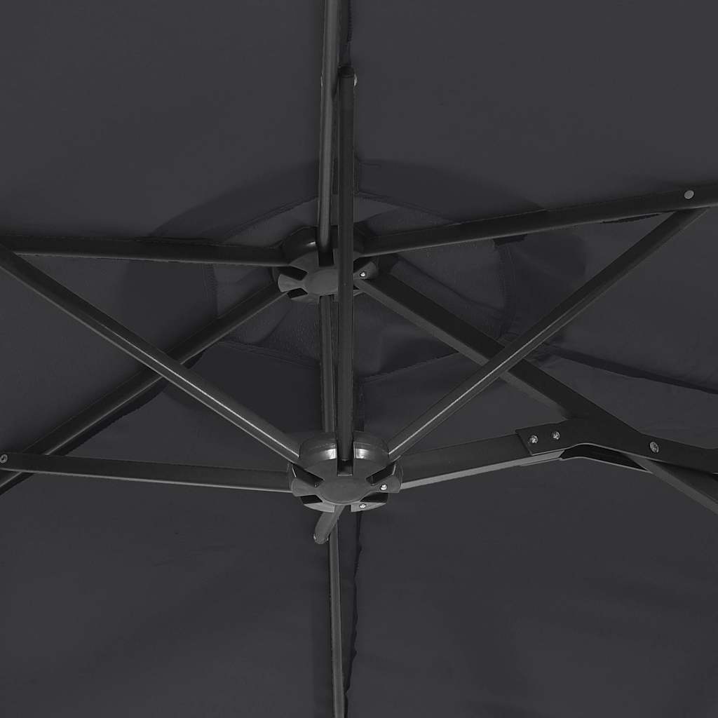 Doppel-Sonnenschirm mit LED-Leuchten 316x145 cm