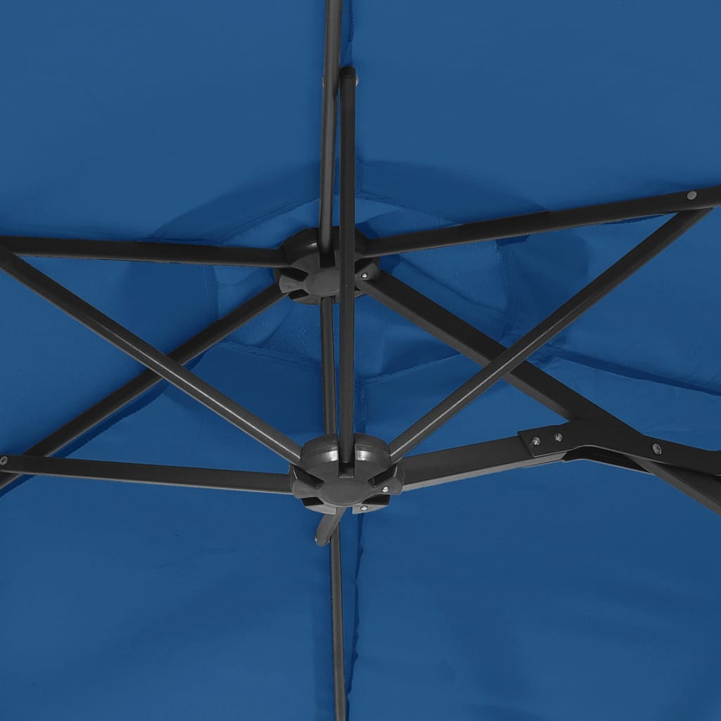 Doppel-Sonnenschirm mit LED-Leuchten 316x145 cm