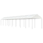Pavillon mit Dach Weiß 17,84x2,28x2,69 m Polyethylen