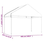 Pavillon mit Dach Weiß 6,69 x 4,08 x 3,22 m Polyethylen