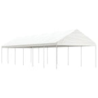 Pavillon mit Dach Weiß 13,38x4,08x3,22 m Polyethylen