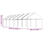 Pavillon mit Dach Weiß 13,38x4,08x3,22 m Polyethylen