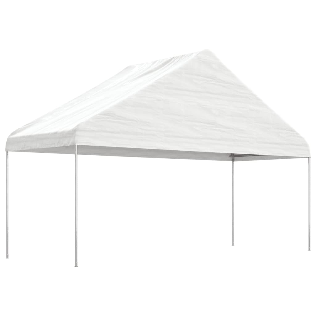 Pavillon mit Dach Weiß 6,69x5,88x3,75 m Polyethylen
