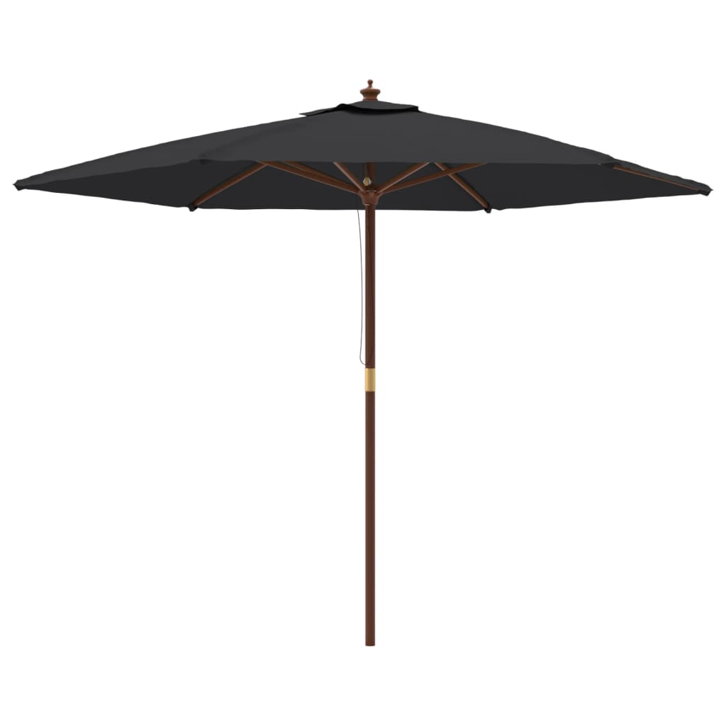 Sonnenschirm mit Holzmast Schwarz 299x240 cm