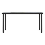 5-tlg. Garten-Essgruppe Schwarz PVC Rattan