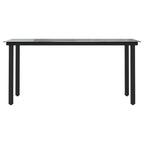 7-tlg. Garten-Essgruppe Schwarz PVC-Rattan