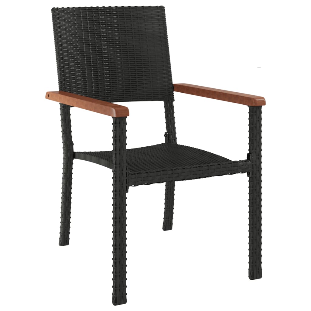 5-tlg. Garten-Essgruppe Schwarz Poly Rattan
