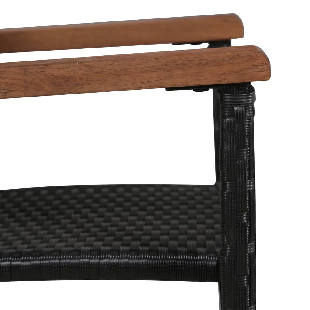 5-tlg. Garten-Essgruppe Schwarz Poly Rattan