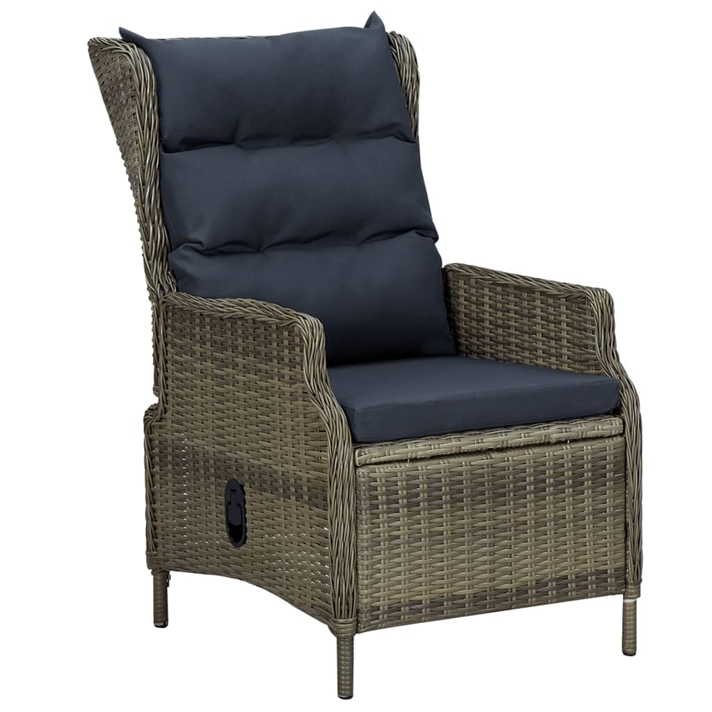 5-tlg. Garten-Essgruppe Braun Poly Rattan