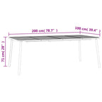 Gartentisch Anthrazit 200x100x71 cm Stahl