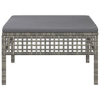 Gartenhocker mit Kissen Grau Poly Rattan