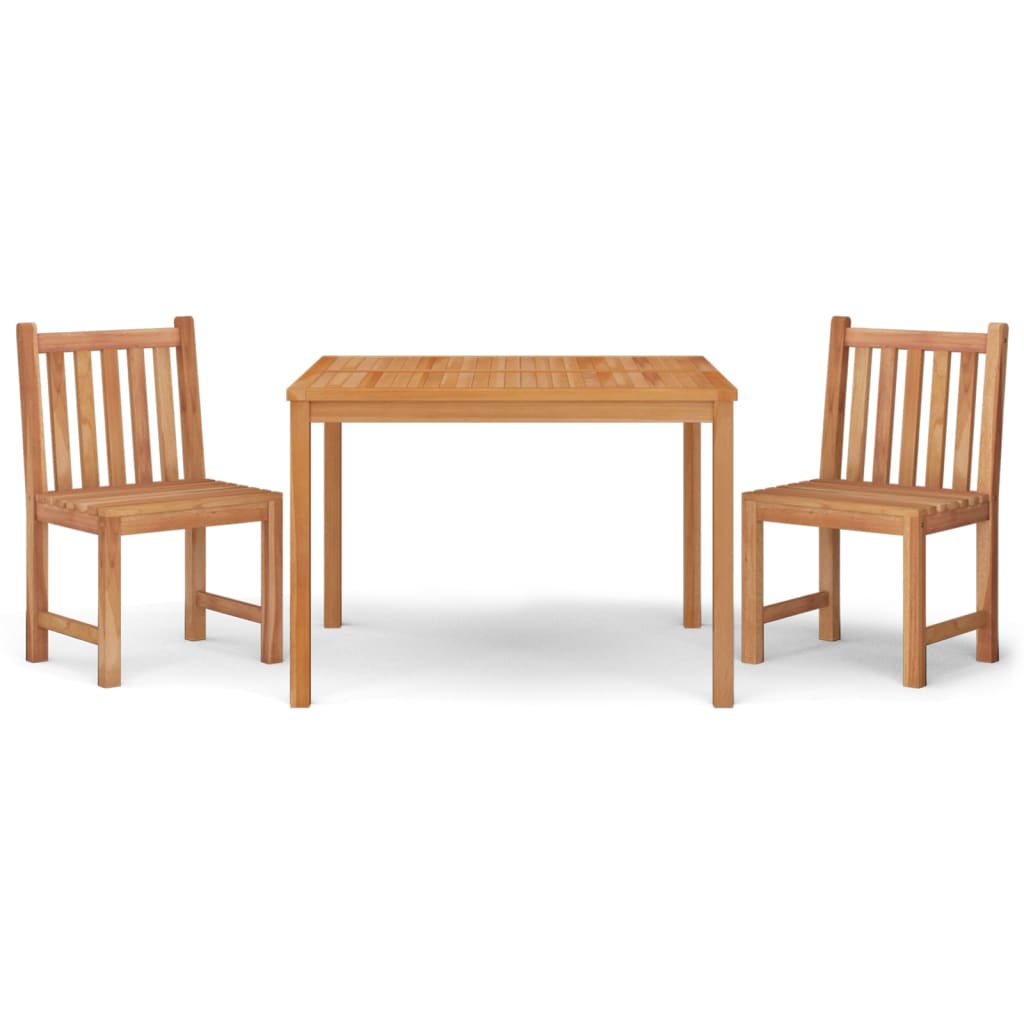 3-tlg. Garten-Essgruppe Massivholz Teak