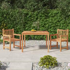 3-tlg. Garten-Essgruppe Massivholz Teak