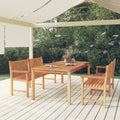 3-tlg. Garten-Essgruppe Massivholz Teak