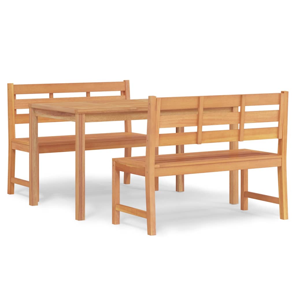 3-tlg. Garten-Essgruppe Massivholz Teak