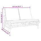 4-tlg. Garten-Lounge-Set mit Dunkelgrauen Kissen Bambus
