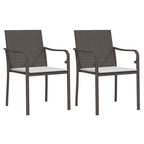Gartenstühle mit Kissen 2 Stk. Braun 56x59x84 cm Poly Rattan